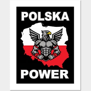 Polska Power, cool Poland design with white eagle Posters and Art